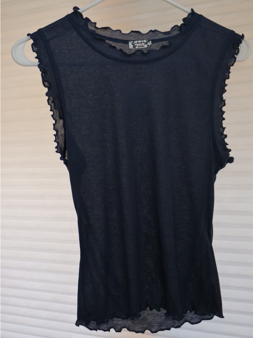 Free People Blue Sleeveless Lettuce Edge Tank NWT